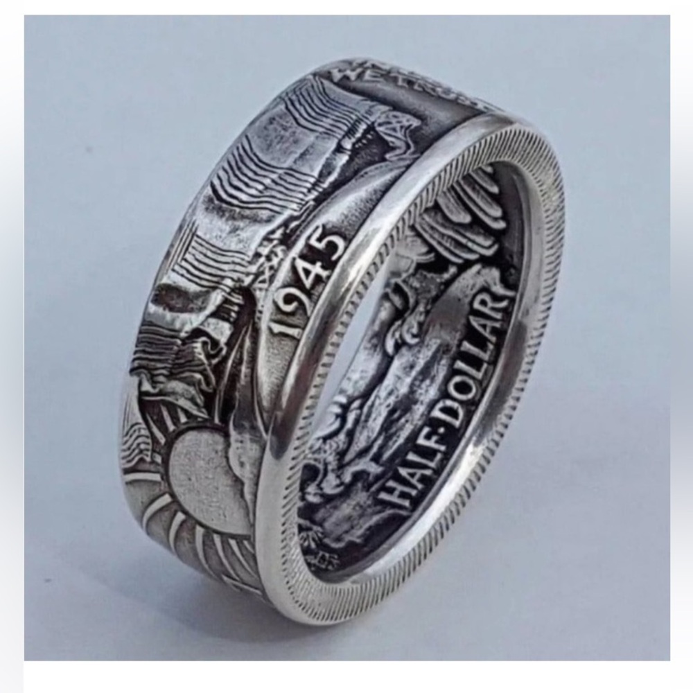Antique Vintage Coin Ring - Silver for Men's & Women's